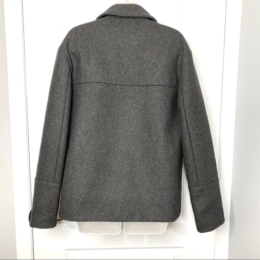 J. Crew Melton Wool Peacoat Gray Short Winter Jacket Double Breasted Coat - Picture 9 of 10